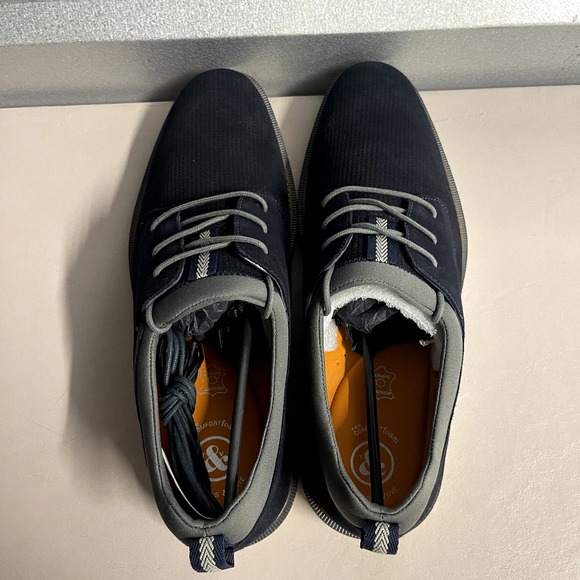 Thomas & Vine Men's Navy Genuine Suede Desmond Round Toe Derby Shoes - 12 - Picture 8 of 10